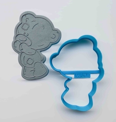 Paku Malzeme - 3D-Plastic Cutter Cute Teddy Bear; 9,5*6,73 cm