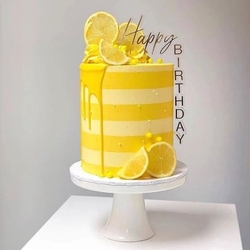 Acrylic cake topper HAPPY BIRTHDAY-L Gold; 14*23 cm - Thumbnail