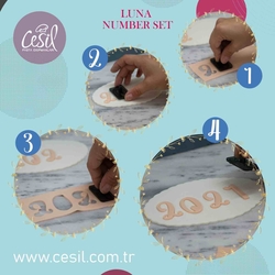 Cesil - Alfabe patchwork stamp; LUNA Rakamlar 3,8 cm