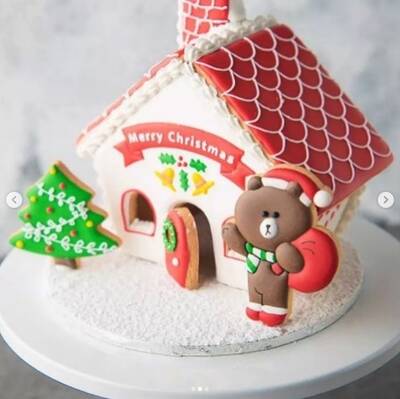 Gingerbread House 3 boyutlu kurabiye ev kalıbı