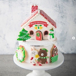 Gingerbread House 3 boyutlu kurabiye ev kalıbı - Thumbnail