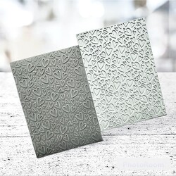 Paku Malzeme - Texture Rubber Sheet FUNKY HEARTS; 10*7 cm
