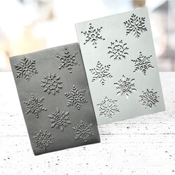 Paku Malzeme - Texture Rubber Sheet SET of SNOWFLAKES; 10*7 cm