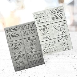 Paku Malzeme - Texture Rubber Sheet XMAS LETTERING; 10*7 cm