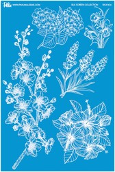Paku Malzeme - Mesh Stencil Ceramic Col. Flowers Set-2 (31*22 cm)