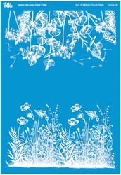 Paku Malzeme - Mesh Stencil Ceramic Col. Meadow Flowers (31*22 cm)