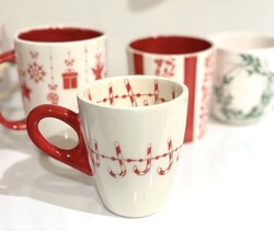 Mesh Stencil Ceramic Mug Col. Christmas Garland; 30*10 cm - Thumbnail