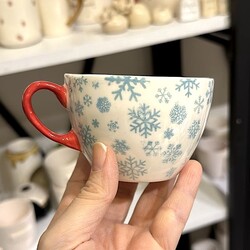Mesh Stencil Ceramic Mug Col. Snowflakes; 30*10 cm - Thumbnail