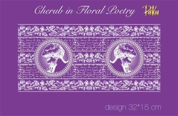 Mesh Stencil; Cherub in Floral Poetry - Thumbnail