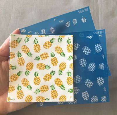 Mesh Stencil Cookie Clay Collection; 2-Tier Pineapples