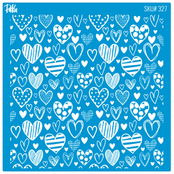 Paku Malzeme - Mesh Stencil Cookie Clay Collection; Funny Hearts
