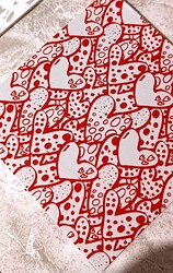 Mesh Stencil Cookie Clay Collection; Grunge Hearts - Thumbnail