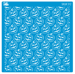 Paku Malzeme - Mesh Stencil Cookie Clay Collection; Halloween Pumpkins