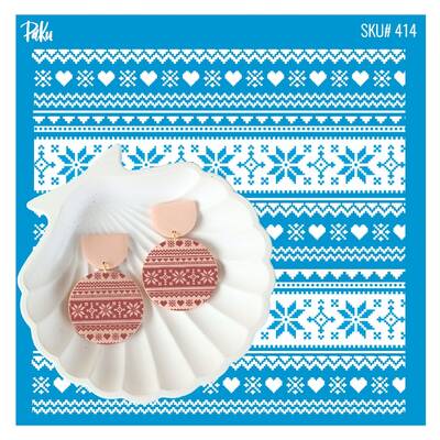 Mesh Stencil Cookie Clay Collection; Nordic Christmas-2
