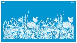 Paku Malzeme - Mesh Stencil Crystal Coll.; Flower Garden-4 (38*15 cm)