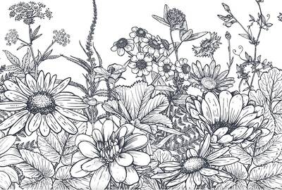 Mesh Stencil Crystal Coll.; Flower Garden-5 (38*12 cm)