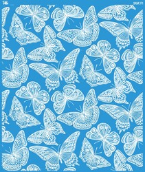 Paku Malzeme - Mesh Stencil Crystal Collection; Butterflies (25*21 cm)
