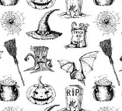 Paku Malzeme - Mesh Stencil Crystal Collection; Halloween Background (36*18 cm) (1)