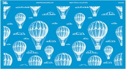 Paku Malzeme - Mesh Stencil Crystal Collection; Hot Air Ballons (38*19cm)