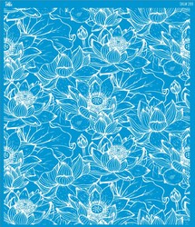 Paku Malzeme - Mesh Stencil Crystal Collection; Lotus (25*21 cm)