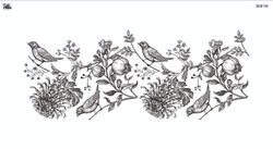 Paku Malzeme - Mesh Stencil Crystal Collection; Pomegranade Branch (33*13,5 cm)