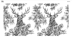 Paku Malzeme - Mesh Stencil Crystal Collection; Reindeer ( 36*18 cm)