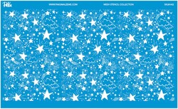 Paku Malzeme - Mesh Stencil Crystal Collection; Stars-2 (32*17cm)
