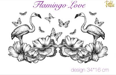 Mesh Stencil; Flamingo Love