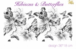Mesh Stencil; Hibiscus & Butterflies - Thumbnail