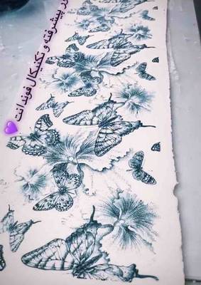 Mesh Stencil; Hibiscus & Butterflies