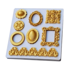 Paku Malzeme - Silicone mold Mini Frames&Brooch; 9*9 cm (1)