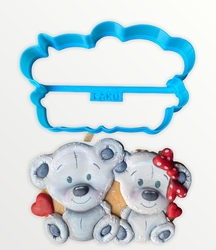 Paku Malzeme - 3D-Plastic cutter Teddy Valentines-2; 10,8*6,75 cm (1)