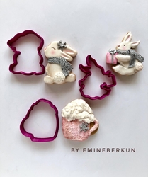 Paku Malzeme - Plastik kalıp Bunny; 9*7 cm (1)