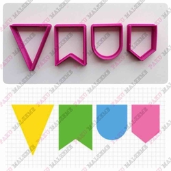 Paku Malzeme - 3D-plastic cutter Flag Set; 2-3 cm