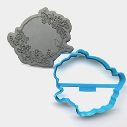 Paku Malzeme - Plastik kalıp FLORAL WREATH-9; 8,8*8,2 cm