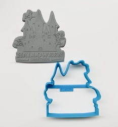 Paku Malzeme - 3D-plastic cutter HALLOWEEN GREETINGS-2; 7,8*7,8 cm