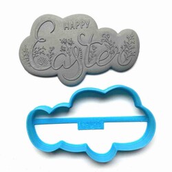 Paku Malzeme - 3D-Plastic cutter HAPPY EASTER; 6,25*10,0 cm