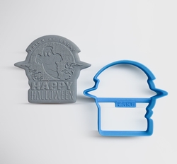 Paku Malzeme - Plastik kalıp HAPPY HALLOWEEN; 7,8*7,0 cm