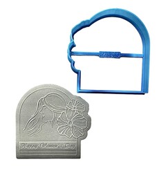 Paku Malzeme - 3D-Plastic cutter HAPPY WOMENS DAY; 7,8*7,7 cm