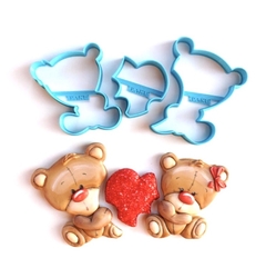 Paku Malzeme - 3D-Plastic cutter Teddy Couple; 16,5*9,4 cm