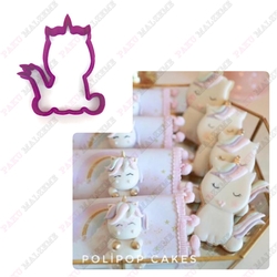 Paku Malzeme - 3D-plastic cutter Unicorn with cute tail; 9,4*7,0 cm