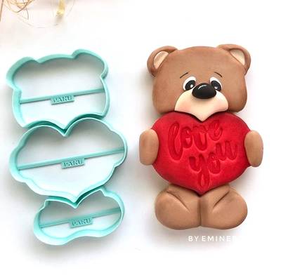 Plastik kalıp Love Bear Ayıcık; 15,5*10 cm