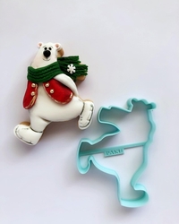 Paku Malzeme - Plastik kalıp Skating Polar Bear; 10*8,1 cm