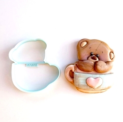 Plastik kalıp Teddy in a Cup Ayıcık; 9,8*8,5 cm - Thumbnail