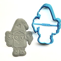 Paku Malzeme - Plastik kalıp VALENTINE GNOME; 9,8*6,9 cm