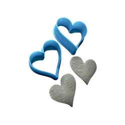 Paku Malzeme - Plastik mini kalıp Abstract Hearts; 3,7*3,4 cm
