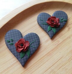 Paku Malzeme - Plastik mini kalıp Abstract Hearts; 3,7*3,4 cm (1)