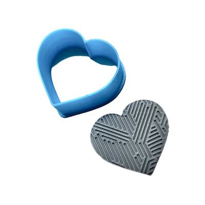 Plastik mini kalıp Flat Heart; 3,4*3,7 cm
