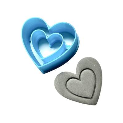 Plastik mini kalıp Heart Frame; 3,1*3,5 cm