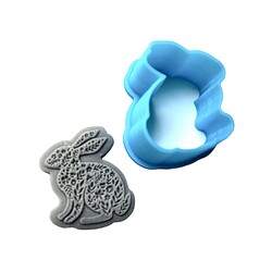 Paku Malzeme - Plastik mini kalıp Mini Easter Bunny; 2,8*2,6 cm